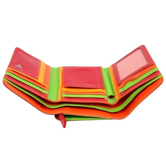 mywalit RED ORANGE GENUINE LEATHER ID CARD COIN HOLDER BILL BIFOLD WALLET PURSE - Picture 7 of 10